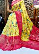 Digital Print Yellow Latest Styles Chanderi Silk Saree