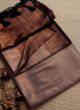 Exquisite Brown Soft Silk Weaving Kubera Pattu Saree