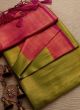 Eye Catching Fluorescent Green Weaving Soft Silk Kubera Pattu Saree