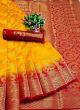 Fantastic Mustard Yellow Soft Silk Balaton Latest Indian Saree