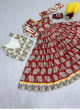 Festive Wear Maroon Kalamkari Gown With Jacket