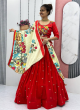 Festive Wear Red Kalamkari Printed Lehenga Choli