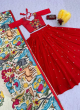 Festive Wear Red Kalamkari Printed Lehenga Choli