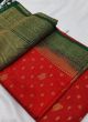 Festive Wear Red Zari Weaving Work Soft Silk Kubera Pattu Saree