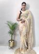 Festive Wear Yellow Printed Drape Saree For Women