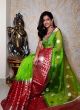 Fluorescent Green Organza Silk Designer Saree