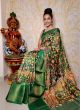 Green Chanderi Silk Saree With Zari Weaving Border