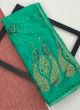 Green Ethnic Traditional Wear Woman Brasso Saree