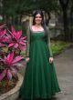 Green Maxy Gown With Print Dupatta Mirror Work