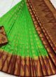 Inspirational Fluorescent Green Organza Silk Maharashtrian Look Saree