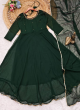 Latest Daily Wear Bottle Green Gown