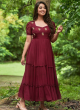 Latest Party Wear Maroon Gown