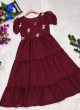 Latest Party Wear Maroon Gown