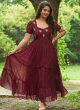 Latest Party Wear Maroon Gown