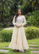 Latest Party Wear Off White Cotton Gown