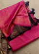 Latest Pink Weaving Work Soft Silk Saree