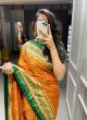 Latest Yellow Dola Silk Haldi Wear Saree With Blouse