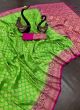 Lovely Light Green Georgette Zari Weaving Saree