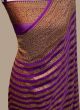 Lovely Purple Georgette Zari Work Saree