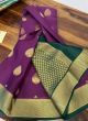 Mysore Silk Purple Fantastic Contrast Border Saree