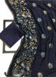 Navy Blue Brasso Indian Woman Festival Wear Designer Saree