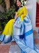 Organza Silk Yellow Latest Traditional Saree