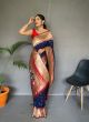 Partywear Weaving Paithani Saree In Blue