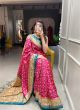 Pink Dola Silk Wedding Wear Saree With Blouse