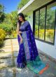 Silk Traditional Saree In Blue With Weaving Work