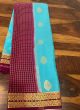 Sky Blue Broad Contrast Border Saree