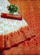 Stylish Off White Soft Silk Balaton Latest Indian Saree