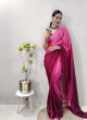 Trading Magenta Chinon Ready To Wear Saree With Blouse