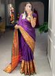 Wine Traditional Narayan Pet Cotton Latest Designs Saree