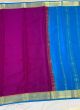 Wine Woven Work Broad Contrast Border Plain Saree