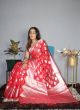 Wonderful Weaving Organza Rich Pallu Red Saree