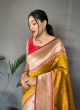 Wonderful Weaving Paithani Saree In Mustard