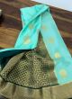 Woven Work Sky Blue Impressive Contrast Border Saree