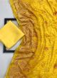 Yellow Ethnic Traditional Wear Woman Brasso Saree