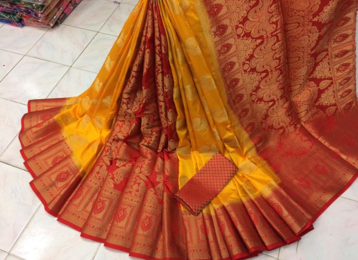 Charming Yellow Rich Pallu Maharshtrian And South Taste Balaton Soft Silk Saree