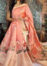 Amazing Salmon Pink Kalamkari Printed Designer Saree