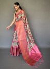 Charming Digital Kalamkari Printed Saree In Pink