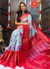 Digital Print Grey Latest Styles Chanderi Silk Saree