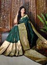 Exquisite Wedding Green Paithani Soft Silk Saree