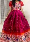 Fashionable Pink Printed Gown