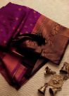 Fashionable Wine Soft Silk Traditional Kubera Pattu Saree