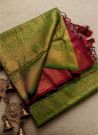 Fluorescent Green Weaving Work Soft Silk Saree