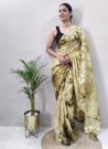 Latest Cream Ready To Wear Georgette Saree For Women