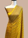 Latest Yellow Georgette Zari Work Saree