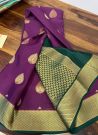 Mysore Silk Purple Fantastic Contrast Border Saree