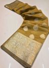 Olive Green Designer Organza Weaving Saree